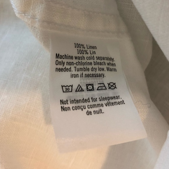 JANIE AND JACK 100% Linen Shirt Kids Size 3 White Button Up Long Sleeve - Picture 7 of 10